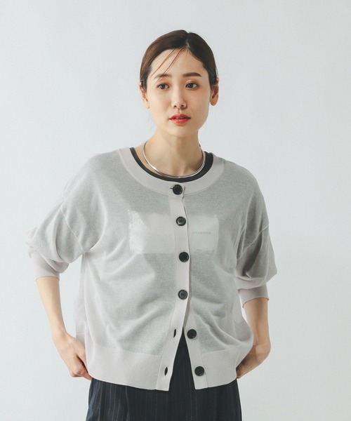 GLOBAL WORK（グローバルワーク）の「シアークルーカーディガン/288084（カーディガン/ボレロ・レディース・ブラック/ライトグレー/レッド・LARGE/MEDIUM）」の10枚目の写真