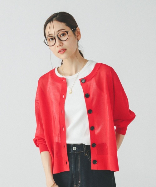 GLOBAL WORK（グローバルワーク）の「シアークルーカーディガン/288084（カーディガン/ボレロ・レディース・ブラック/ライトグレー/レッド・LARGE/MEDIUM）」の20枚目の写真