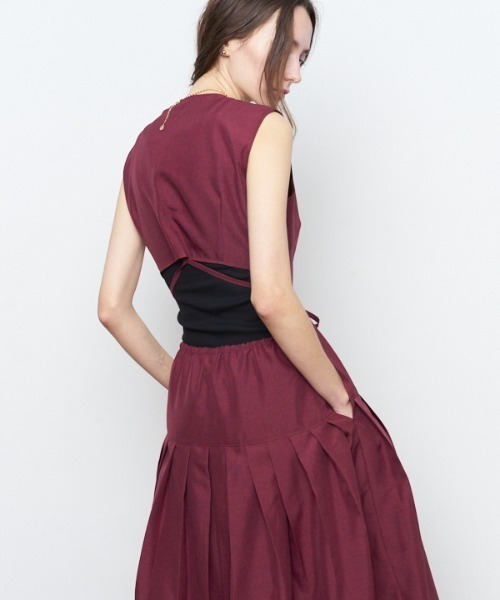 Muel Chic(ミュエルシック)の「Emmet one-piece エメットワンピース(ワンピース・レディース・ベージュ/ネイビー/バーガンディー・FREE)」の5枚目の写真
