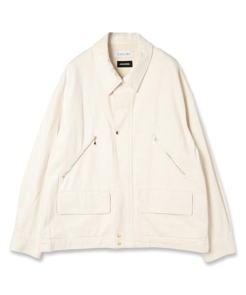 CULLNI（クルニ）の「DOUBLE POCKET ZIP UP JACKET（デニムジャケット・メンズ・ダークインディゴブルー/アイボリー/ブラック・1/2）」の4枚目の写真