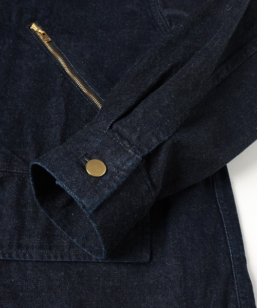 CULLNI（クルニ）の「DOUBLE POCKET ZIP UP JACKET（デニムジャケット・メンズ・ダークインディゴブルー/アイボリー/ブラック・1/2）」の10枚目の写真