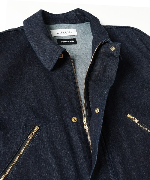 CULLNI（クルニ）の「DOUBLE POCKET ZIP UP JACKET（デニムジャケット・メンズ・ダークインディゴブルー/アイボリー/ブラック・1/2）」の11枚目の写真