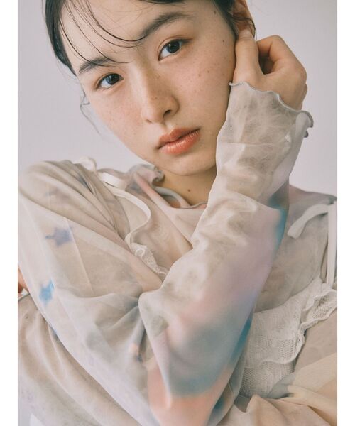 merry jenny（メリージェニー）の「dreamingメッシュtops（Tシャツ/カットソー・レディース・ピンク/グリーン・FREE）」の3枚目の写真