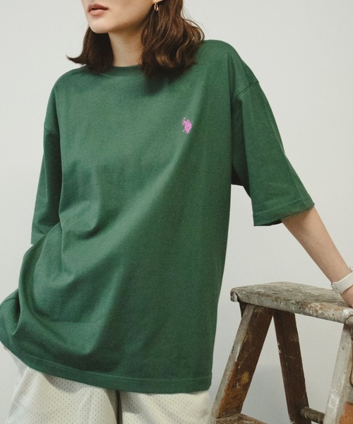 ROOPTOKYO(ループトウキョウ)の「U.S. POLO ASSN./ユーエスポロアッスン クルーショートスリーブ刺繍Tシャツ(Tシャツ/カットソー・メンズ・ダークグリーン/ホワイト・M/S/L/LL)」の2枚目の写真