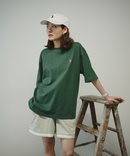 ROOPTOKYO(ループトウキョウ)の「U.S. POLO ASSN./ユーエスポロアッスン クルーショートスリーブ刺繍Tシャツ(Tシャツ/カットソー・メンズ・ダークグリーン/ホワイト・M/S/L/LL)」の4枚目の写真