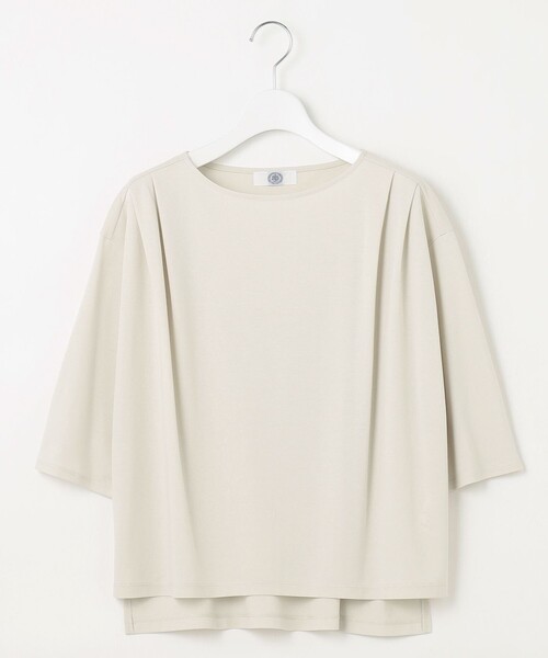 J.PRESS(ジェイプレス)の「【洗える・抗菌防臭・接触冷感・吸水速乾】ドライポンチ ボートネック カットソー(Tシャツ/カットソー・レディース・グレー系/ブラック系/サックスブルー系/ベージュ系・T15/T13)」の13枚目の写真