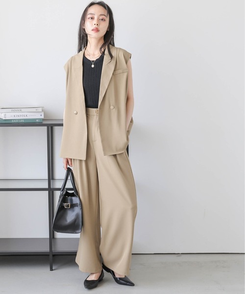 juemi nubian セットアップ セール】2点セットアップ オーバーサイズジャケット＆セミワイド