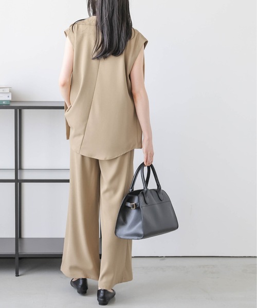 セール】【日本製】ジレ×ワイドパンツセットアップ