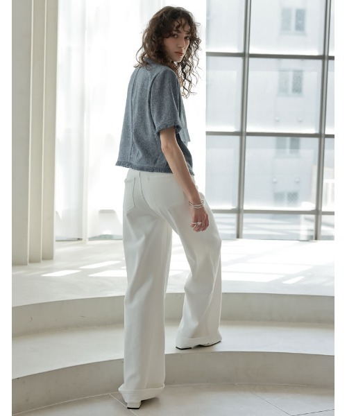 Re:EDIT（リエディ）の「[2025 SUMMER COLLECTION]サマーツイード半袖ノーカラージャケット（テーラードジャケット・レディース・ホワイト/ブラック系その他/ブルー/ブラック・MEDIUM/LARGE）」の18枚目の写真