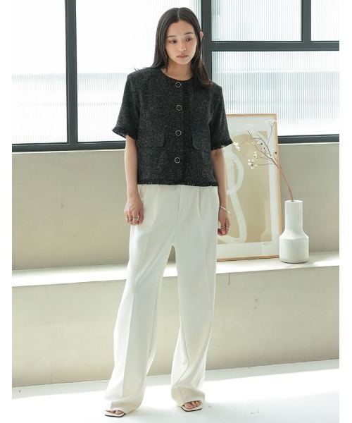 未使用品✨️】sheller/シェリエ ツイードトップス