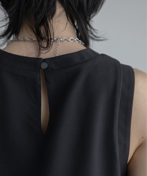 VACANCY（ヴァカンシー）の「サイドリボンシアー配色タンクブラウス/SETUP（シャツ/ブラウス・レディース・ブラック/グレー・FREE）」の13枚目の写真