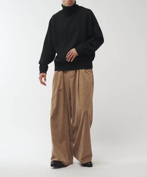 Lui's（ルイス）の「ウォッシャブルBIGニットタートル（ニット/セーター・メンズ・ブラウン/ホワイト/チャコールグレー/ブラック・FREE）」の7枚目の写真