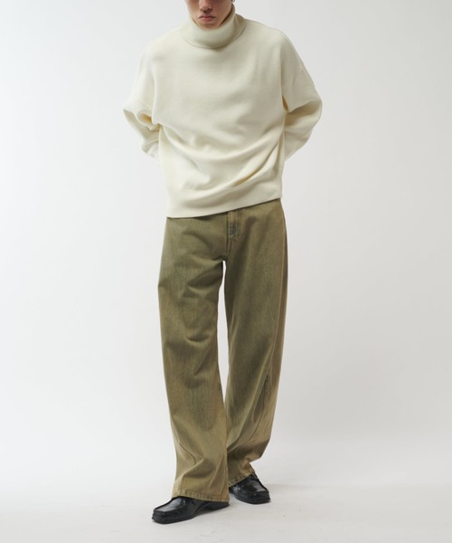 Lui's（ルイス）の「ウォッシャブルBIGニットタートル（ニット/セーター・メンズ・ブラウン/ホワイト/チャコールグレー/ブラック・FREE）」の5枚目の写真