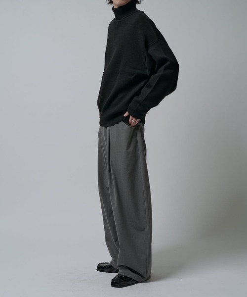 Lui's（ルイス）の「ウォッシャブルBIGニットタートル（ニット/セーター・メンズ・ブラウン/ホワイト/チャコールグレー/ブラック・FREE）」の22枚目の写真