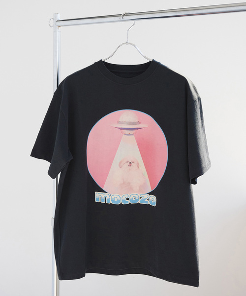 B.C STOCK(ベーセーストック)の「【WEB+一部店舗限定】モコゾウ x ハーハフー UFO TEE(Tシャツ/カットソー・レディース・ホワイト/ブラック系その他・FREE)」の1枚目の写真