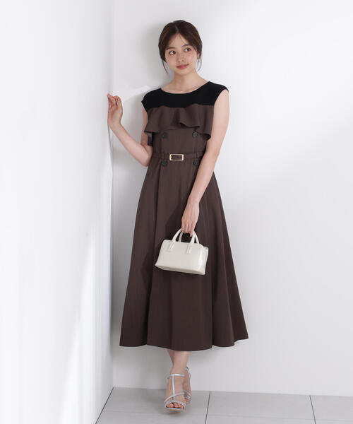 PROPORTION BODY DRESSING(プロポーションボディドレッシング)の「ニットドッキングレイヤード風ワンピース / 1215240703(ワンピース・レディース・カーキ/ブラウン・MEDIUM/P/S)」の6枚目の写真