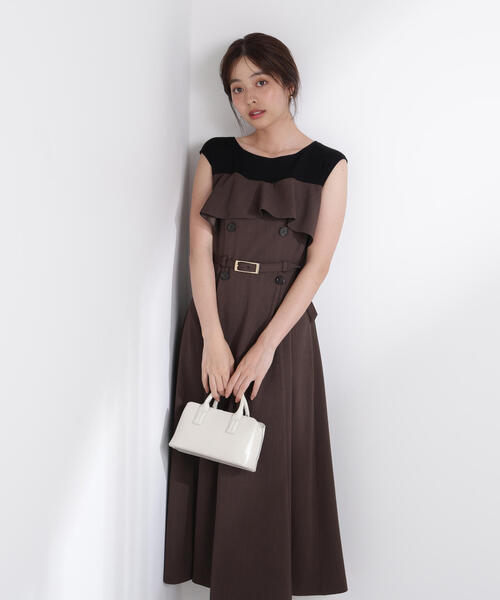 PROPORTION BODY DRESSING(プロポーションボディドレッシング)の「ニットドッキングレイヤード風ワンピース / 1215240703(ワンピース・レディース・カーキ/ブラウン・MEDIUM/P/S)」の8枚目の写真