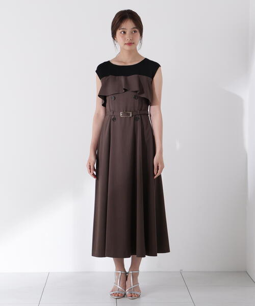 PROPORTION BODY DRESSING(プロポーションボディドレッシング)の「ニットドッキングレイヤード風ワンピース / 1215240703(ワンピース・レディース・カーキ/ブラウン・MEDIUM/P/S)」の10枚目の写真