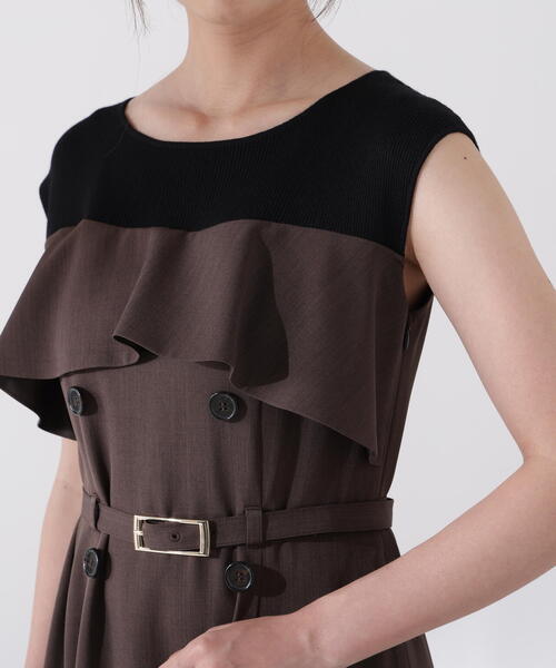 PROPORTION BODY DRESSING(プロポーションボディドレッシング)の「ニットドッキングレイヤード風ワンピース / 1215240703(ワンピース・レディース・カーキ/ブラウン・MEDIUM/P/S)」の15枚目の写真