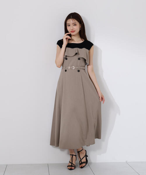 PROPORTION BODY DRESSING(プロポーションボディドレッシング)の「ニットドッキングレイヤード風ワンピース / 1215240703(ワンピース・レディース・カーキ/ブラウン・MEDIUM/P/S)」の2枚目の写真