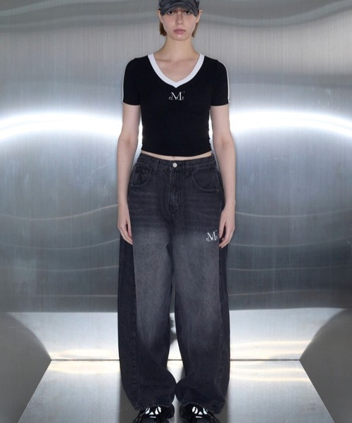 tシャツ MUCENT／トラックラインT レディース MUCENT／トラックラインT（Tシャツ/カットソー）｜MUCENT