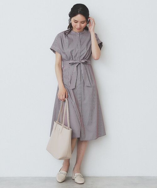 index（インデックス）の「《XS-LLサイズ》マルチストライプシャツワンピース【洗濯機洗い可/イージーアイロン/防シワ】（ワンピース・レディース・ブルー系7/アイボリー系2/ワイン系1・34/36/38/40/42）」の19枚目の写真
