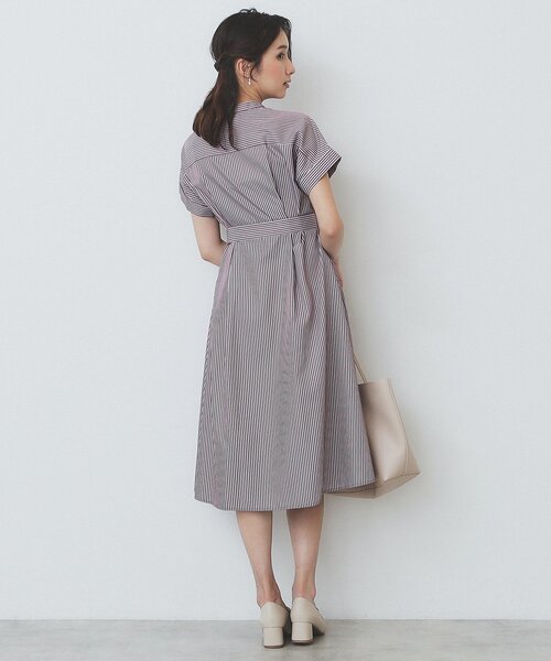 index（インデックス）の「《XS-LLサイズ》マルチストライプシャツワンピース【洗濯機洗い可/イージーアイロン/防シワ】（ワンピース・レディース・ブルー系7/アイボリー系2/ワイン系1・34/36/38/40/42）」の20枚目の写真
