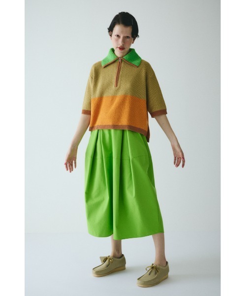 Bi color zip knit pullover バイカラージップニットプル