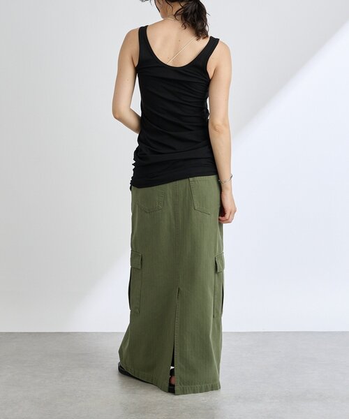 RIVE DROITE（リヴドロワ）の「MYSELFbyRD/LONG TANK SLIP（キャミソール・レディース・ベージュ/ブラック・FREE）」の6枚目の写真