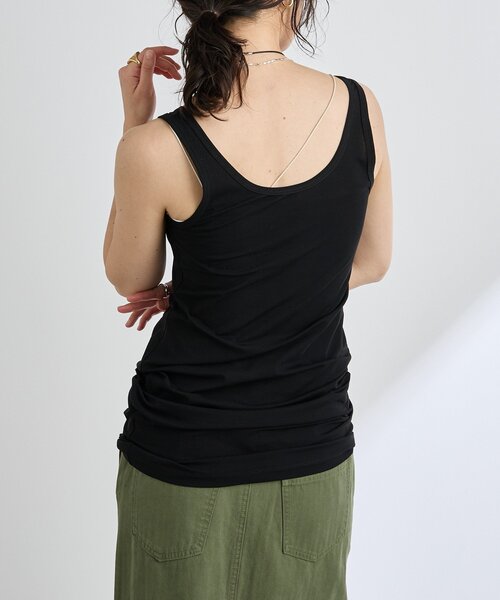 RIVE DROITE（リヴドロワ）の「MYSELFbyRD/LONG TANK SLIP（キャミソール・レディース・ベージュ/ブラック・FREE）」の3枚目の写真