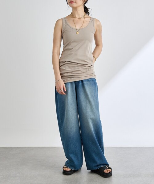 RIVE DROITE（リヴドロワ）の「MYSELFbyRD/LONG TANK SLIP（キャミソール・レディース・ベージュ/ブラック・FREE）」の18枚目の写真