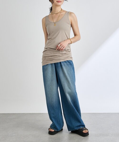 RIVE DROITE（リヴドロワ）の「MYSELFbyRD/LONG TANK SLIP（キャミソール・レディース・ベージュ/ブラック・FREE）」の17枚目の写真