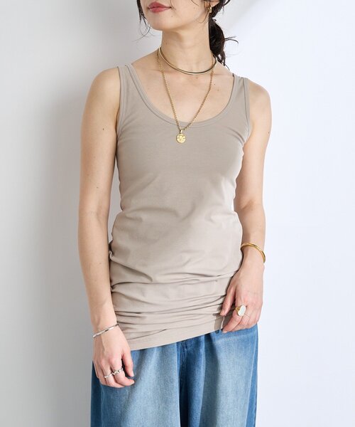 RIVE DROITE（リヴドロワ）の「MYSELFbyRD/LONG TANK SLIP（キャミソール・レディース・ベージュ/ブラック・FREE）」の14枚目の写真