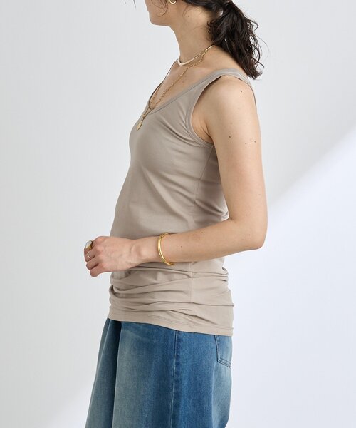 RIVE DROITE（リヴドロワ）の「MYSELFbyRD/LONG TANK SLIP（キャミソール・レディース・ベージュ/ブラック・FREE）」の13枚目の写真
