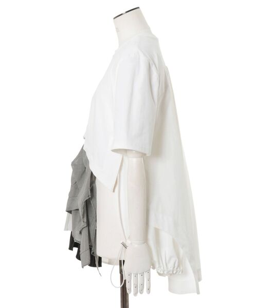 UN3D.（アンスリード）の「PATTERN MIX T-SH / パターンミックスTシャツ（Tシャツ/カットソー・レディース・ホワイト/ブラック・36/38）」の5枚目の写真