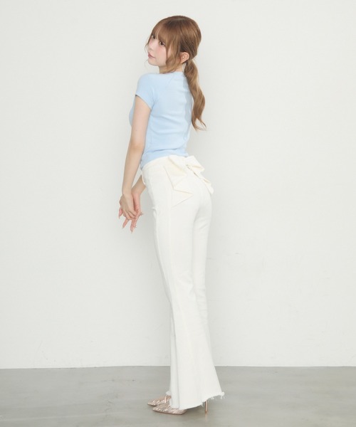 TITTY&CO.（ティティーアンドコー）の「バックリボンデニムパンツ（デニムパンツ・レディース・ホワイト/ブルー・MEDIUM/SMALL）」の22枚目の写真