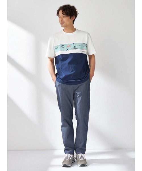 McGREGOR(マックレガー)の「リゾートTシャツ(切替デザイン)(Tシャツ/カットソー・メンズ・ネイビー/アイボリー・L/M/XL)」の3枚目の写真