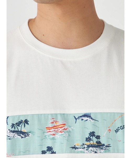 McGREGOR(マックレガー)の「リゾートTシャツ(切替デザイン)(Tシャツ/カットソー・メンズ・ネイビー/アイボリー・L/M/XL)」の6枚目の写真