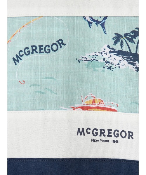 McGREGOR(マックレガー)の「リゾートTシャツ(切替デザイン)(Tシャツ/カットソー・メンズ・ネイビー/アイボリー・L/M/XL)」の8枚目の写真