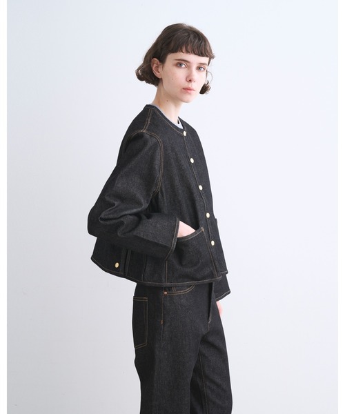 Traditional Weatherwear（トラディショナルウェザーウェア）の「ARKLEY A-LINE DENIM（ブルゾン・レディース・ブラック系その他・34/36/32）」の3枚目の写真