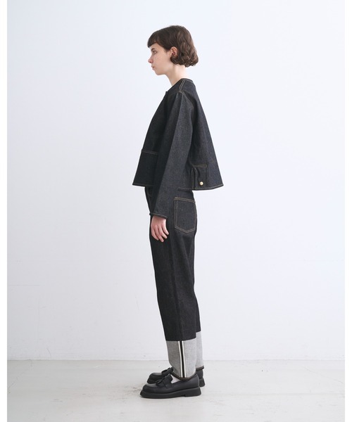 Traditional Weatherwear（トラディショナルウェザーウェア）の「ARKLEY A-LINE DENIM（ブルゾン・レディース・ブラック系その他・34/36/32）」の4枚目の写真