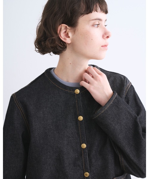 Traditional Weatherwear（トラディショナルウェザーウェア）の「ARKLEY A-LINE DENIM（ブルゾン・レディース・ブラック系その他・34/36/32）」の5枚目の写真