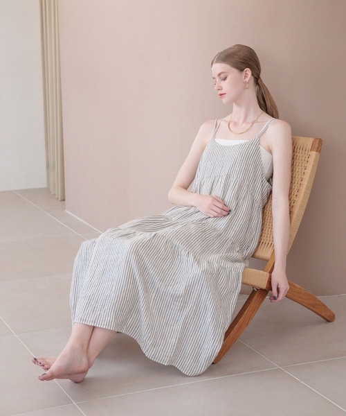 bijorie(ビジュリィ)の「【bijorie】ティアードキャミワンピ(ワンピース・レディース・クリーム/グレー/チャコール・FREE)」の2枚目の写真