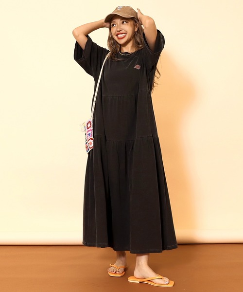 anap mimpi（アナップミンピ）の「ピグメント加工 ティアードロングワンピース（ワンピース・レディース・イエロー/グリーン/ブラック・FREE）」の5枚目の写真