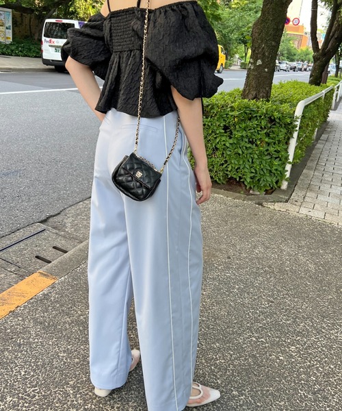 SNIDEL 新品タグ付 スーパーワイドタックパンツ 25ss タックライン