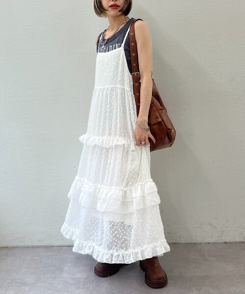 w closet レースティアードキャミ オフホワイト w closet レースティアードキャミ オフホワイト レース