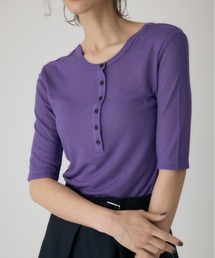 バックオープンヘンリーネックTシャツ 秋服 / 2WAY
