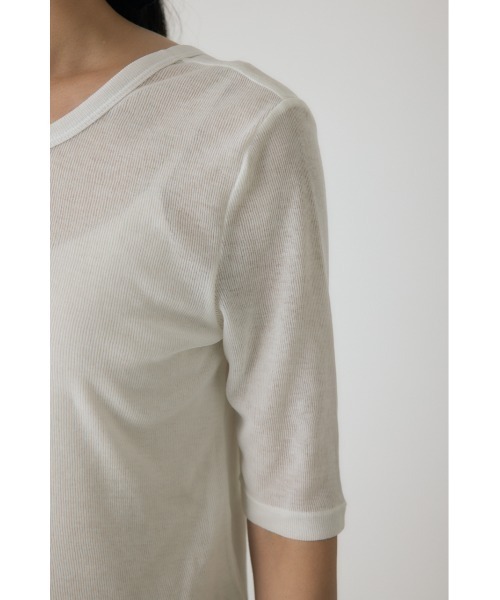 crie conforto(クリーコンフォルト)の「バックオープンヘンリーネックTシャツ 秋服 / 2WAY(Tシャツ/カットソー・レディース・パープル/アイボリー/ブラック/チャコールグレー/ブラウン・FREE)」の10枚目の写真
