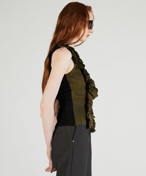 PRANK PROJECT（プランクプロジェクト）の「フリルモチーフニット / Frill Motif Knit（ニット/セーター・レディース・ゴールド/ホワイト/ブラック・FREE）」の20枚目の写真