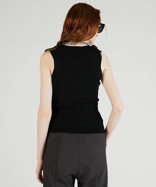 PRANK PROJECT（プランクプロジェクト）の「フリルモチーフニット / Frill Motif Knit（ニット/セーター・レディース・ゴールド/ホワイト/ブラック・FREE）」の19枚目の写真